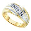 Image 1 : 10KT Yellow Gold Two Tone 0.25CTW DIAMOND MENS FASHION