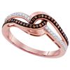 Image 1 : 10KT Rose Gold 0.20CTW DIAMOND MICRO-PAVE RING