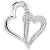 Image 1 : 10KT White Gold 0.06CTW-Diamond HEART PENDANT