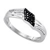 Image 1 : 925 Sterling Silver White 0.10CTW DIAMOND FASHION RING