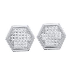 10KT White Gold 0.20CTW DIAMOND MICRO PAVE EARRINGS