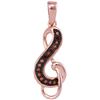 Image 1 : 10KT Rose Gold 0.05CTW DIAMOND FASHION PENDANT