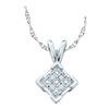 Image 1 : 925 Sterling Silver White 0.01CTW DIAMOND MICRO PAVE PE