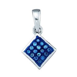 14K White-gold 0.05CTW BLUE DIAMOND FASHION PENDANT