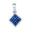 Image 1 : 14K White-gold 0.05CTW BLUE DIAMOND FASHION PENDANT