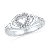 Image 1 : 10KT White Gold 0.12CTW DIAMOND FASHION HEART RING