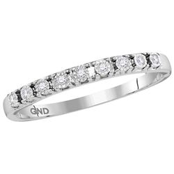 10kt White Gold Womens Round Diamond Illusion-set Band