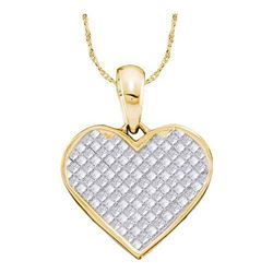 14KT Yellow Gold 0.25CTW DIAMOND HEART PENDANT