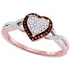Image 1 : 10KT Rose Gold 0.20CTW DIAMOND MICRO-PAVE RING