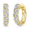 Image 1 : 10K Yellow-gold 0.16CTW DIAMOND HOOPS EARRING
