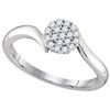 Image 1 : 10KT White Gold 0.16CTW DIAMOND FASHION RING