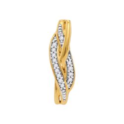 10kt Yellow Gold Womens Round Diamond Vertical Woven St