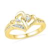 Image 1 : 10K Yellow-gold 0.10CTW DIAMOND HEART RING