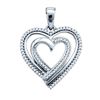 Image 1 : 10KT White Gold 0.25CTW DIAMOND HEART PENDANT