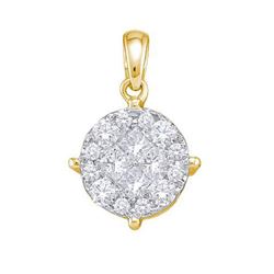 14KT Yellow Gold 0.25CTW DIAMOND SOLIEL PENDANT