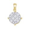 Image 1 : 14KT Yellow Gold 0.25CTW DIAMOND SOLIEL PENDANT