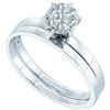 Image 1 : 10KT White Gold 0.15CTW ROUND DIAMOND BRIDAL SET
