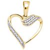 Image 1 : 10K Yellow-gold 0.06CTW DIAMOND HEART PENDANT
