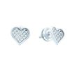 Image 1 : 925 Sterling Silver White 0.10CTW DIAMOND HEART EARRING