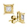 Image 1 : 925 Sterling Silver Yellow 0.05CTW DIAMOND FASHION EARR