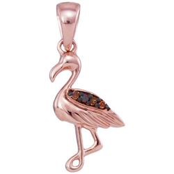 10KT Rose Gold 0.013CTW DIAMOND BIRD PENDANT