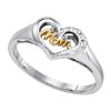 Image 1 : 925 Sterling Silver White 0.02CTW DIAMOND MOM RING