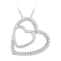 10KT White Gold 0.12CTW DIAMOND FASHION PENDANT