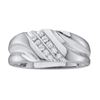Image 1 : 14KT White Gold 0.12CT DIAMOND MENS FASHION BAND