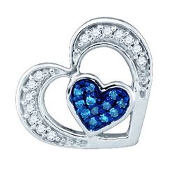 14K White-gold 0.35CTW BLUE DIAMOND MICRO PAVE RING