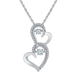 10kt White Gold Womens Round Diamond Moving Twinkle Sol