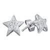Image 1 : 10KT White Gold 0.05CTW DIAMOND MICRO PAVE STAR EARRING