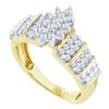 Image 1 : 10KT Yellow Gold 0.50CTW DIAMOND LADIES CLUSTER RING