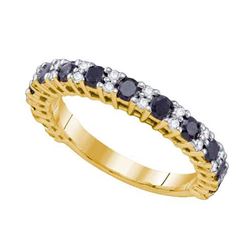 10K Yellow-gold 1.09CTW BLACK DIAMOND FASHION BAND