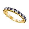 Image 1 : 10K Yellow-gold 1.09CTW BLACK DIAMOND FASHION BAND