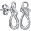 Image 1 : 10kt White Gold Womens Round Diamond Infinity Screwback
