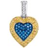 Image 1 : 10KT White Gold 0.25CTW-Diamond MICRO-PAVE HEART PENDAN