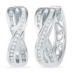 10KT White Gold 0.25CTW DIAMOND FASHION EARRING