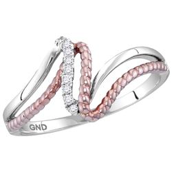 10kt Two-tone Gold Womens Round Natural Diamond Rope Ro