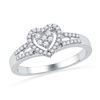 Image 1 : 10KT White Gold 0.20CTW DIAMOND FASHION HEART RING