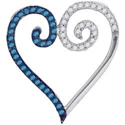 14K White-gold 0.25CTW BLUE DIAMOND MICRO-PAVE PENDANT
