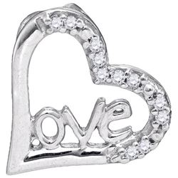 10KT White Gold 0.05CTW DIAMOND MICRO-PAVE PENDANT