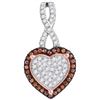 Image 1 : 10KT Rose Gold 0.25CTW DIAMOND HEART PENDANT