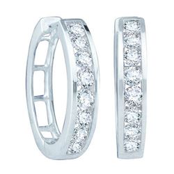 14KT White Gold 0.25CT DIAMOND FASHION HOOPS