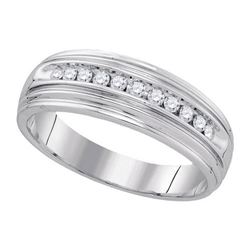 925 Sterling Silver White 0.25CTW DIAMOND FASHION BAND