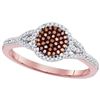 Image 1 : 10KT Rose Gold 0.25CTW DIAMOND MICRO-PAVE BRIDAL RING