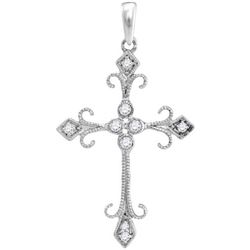 10KT White Gold 0.10CTW DIAMOND FASHION PENDANT