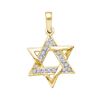 Image 1 : 14KT Yellow Gold 0.10CTW ROUND DIAMOND LADIES STAR FASH