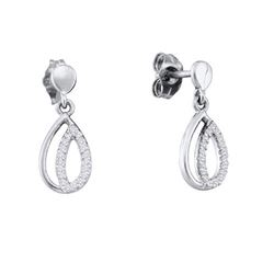 10KT White Gold 0.11CTW DIAMOND FASHION EARRING
