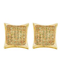 10KT Yellow Gold 0.05CTW DIAMOND MICRO PAVE EARRINGS