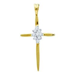 10K Yellow-gold 0.08CTW DIAMOND LADIES CROSS PENDANT